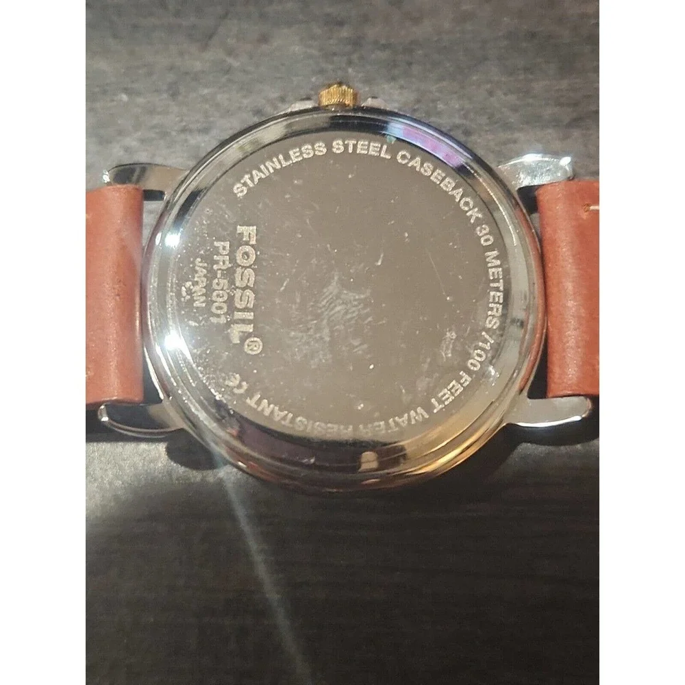 Fossil PR-5001 Womens‎ Wristwatch Silver and Gold Case READ!!!
